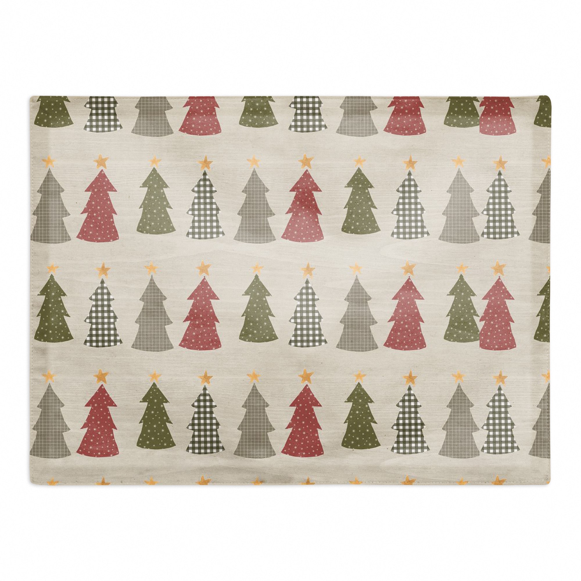 Cream Tree Pattern Cotton Twill Placemat